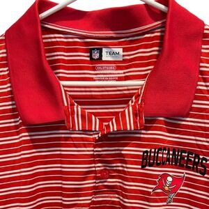 NFL Team Apparel Tampa Bay Buccaneers Polo XXL Men's Red White Striped Shirt